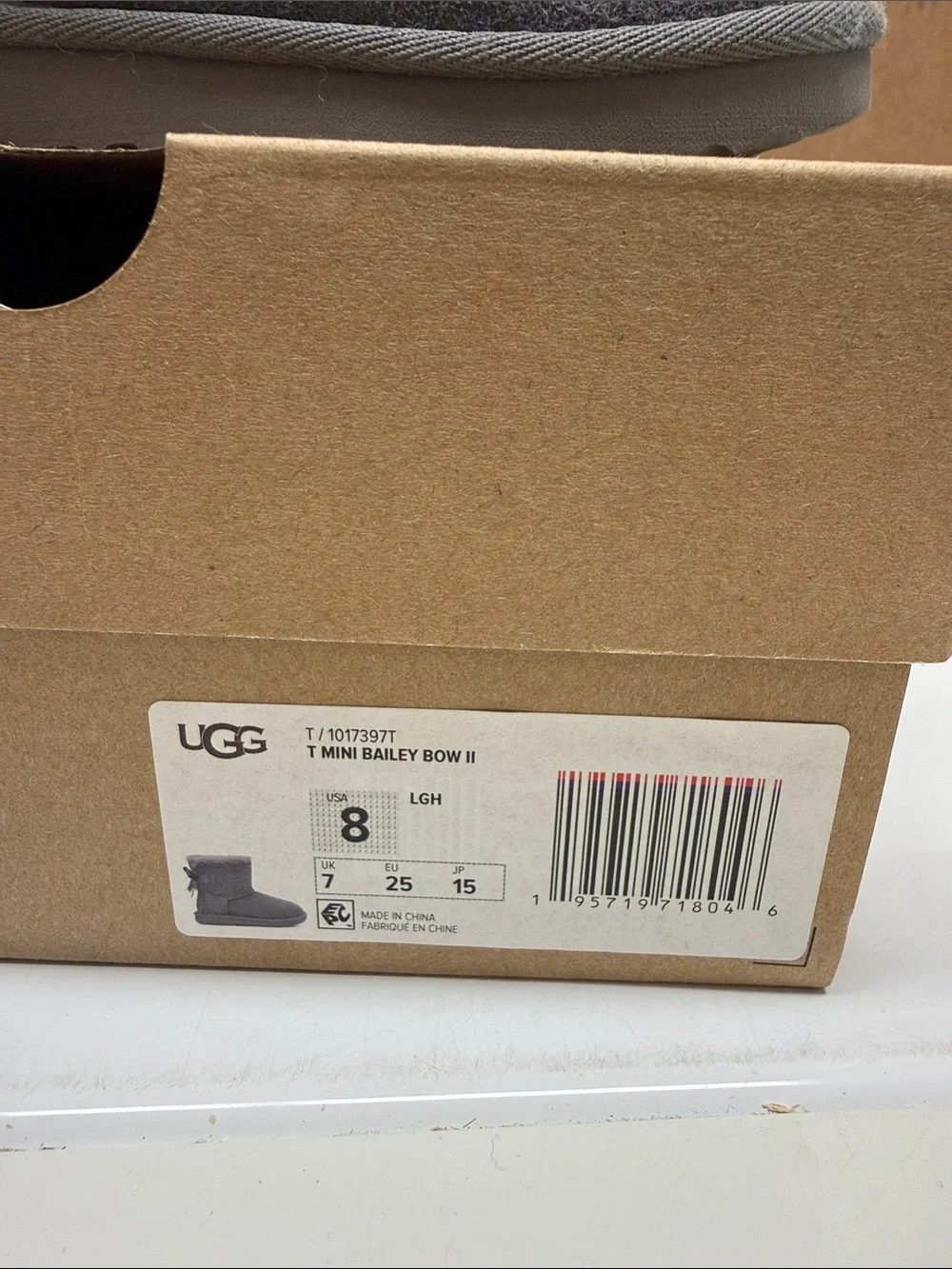 UGG Kids Mini Bailey Bow II Boot - Light Gray